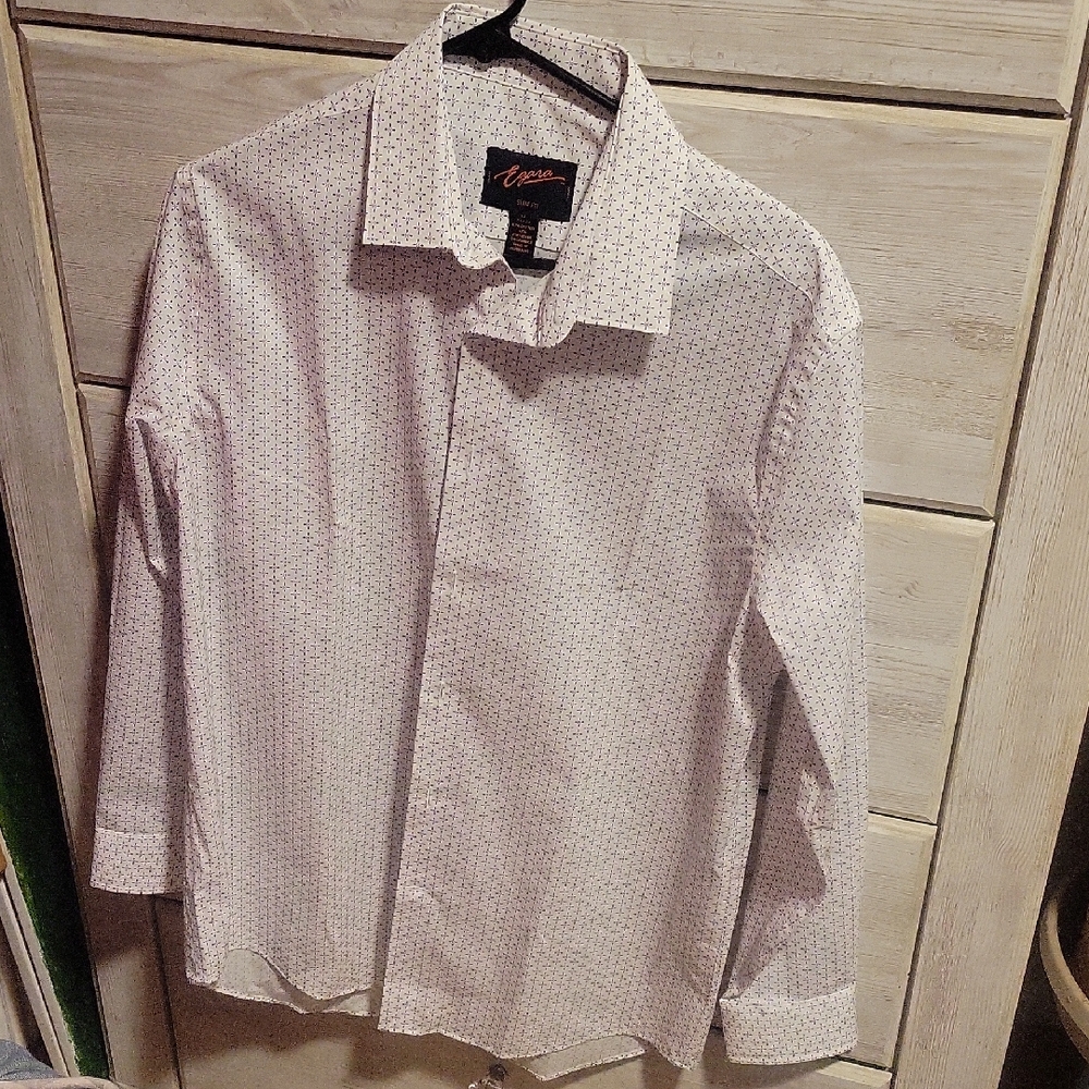 Egara White and Purple Patterned Men's Shirt